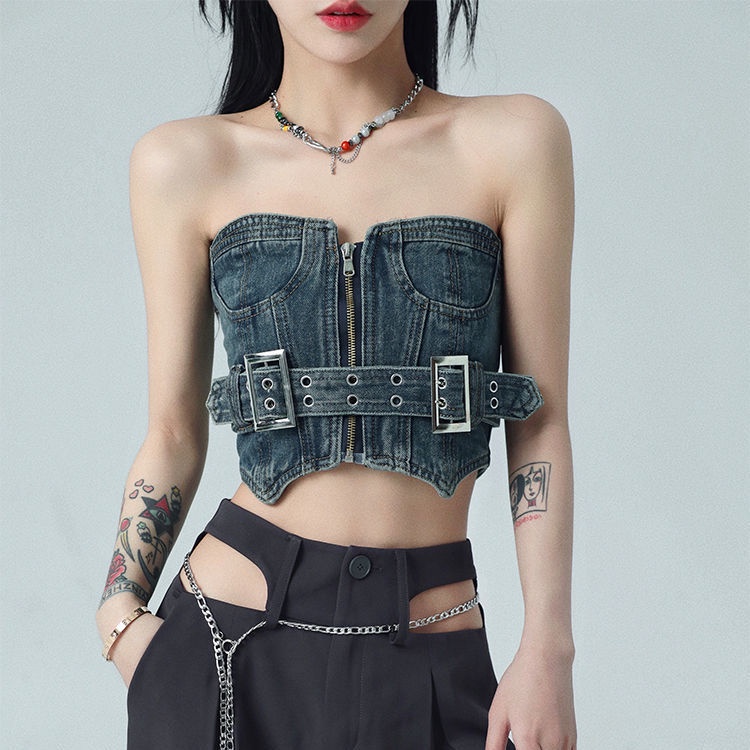 【Giao Hàng Nhanh】2023 Áo Khoác Denim Phong Cách Retro Mỹ Thiết Kế Mới Dễ Phối Đồ Dành Cho Nữ