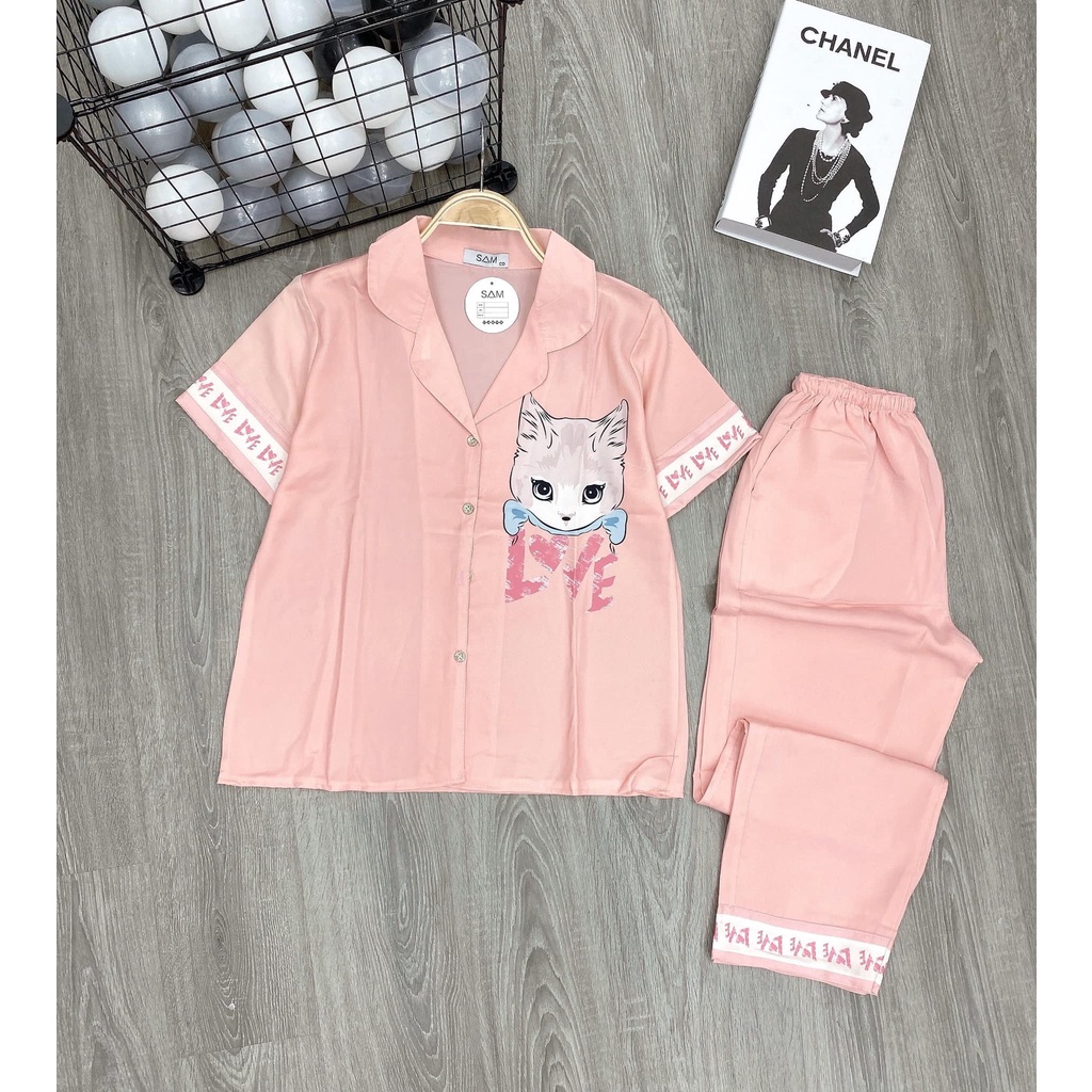 ĐỒ bộ lụa quần dài Pijama lụa LaTIN  LỤA  SAM cao cấp 💞 💖 thời trang-sành điệu và đầy cá tính  FREE SIZE   HOT...