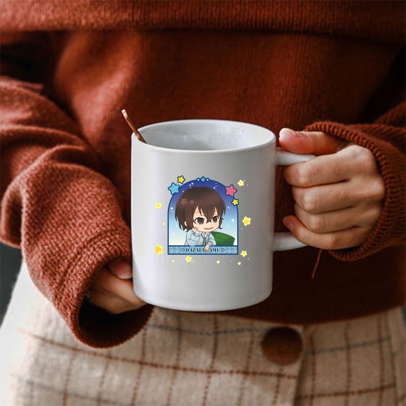 Cốc sứ trắng in hình  anime chibi BUNGOU STRAY DOGS dễ thương xinh xắn