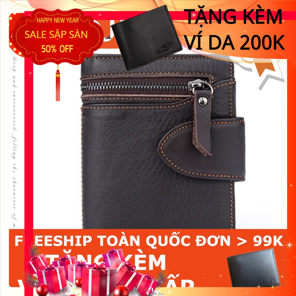 XẢ KHO Ví Nam Da Bò Dáng Đứng T078 - Kiểu Dáng Sang Trọng - Phong Cách Doanh Nhân Hiện Đại