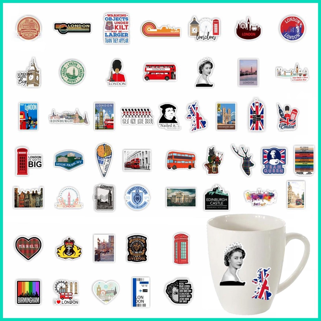 Bộ 50 Miếng Dán Kỉ Niệm Queen Elizabeth II