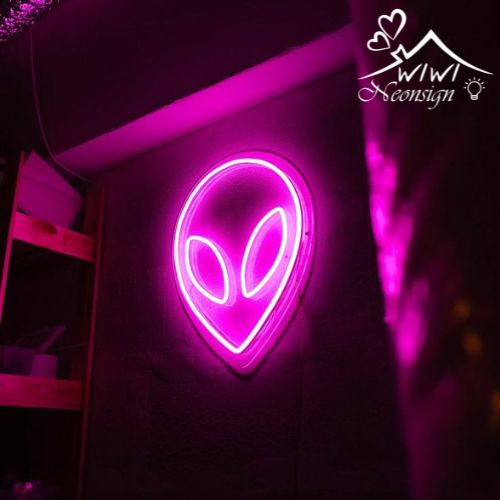 Đèn led neon hình mặt người ngoài hành tinh | 30x24 cm | Đèn led neon theo yêu cầu trang trí decor quà tặng cực chất