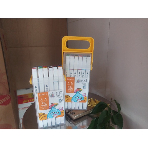 Bút Art Marker 2 loại 12/24 màu GuangBo H02231/H02232