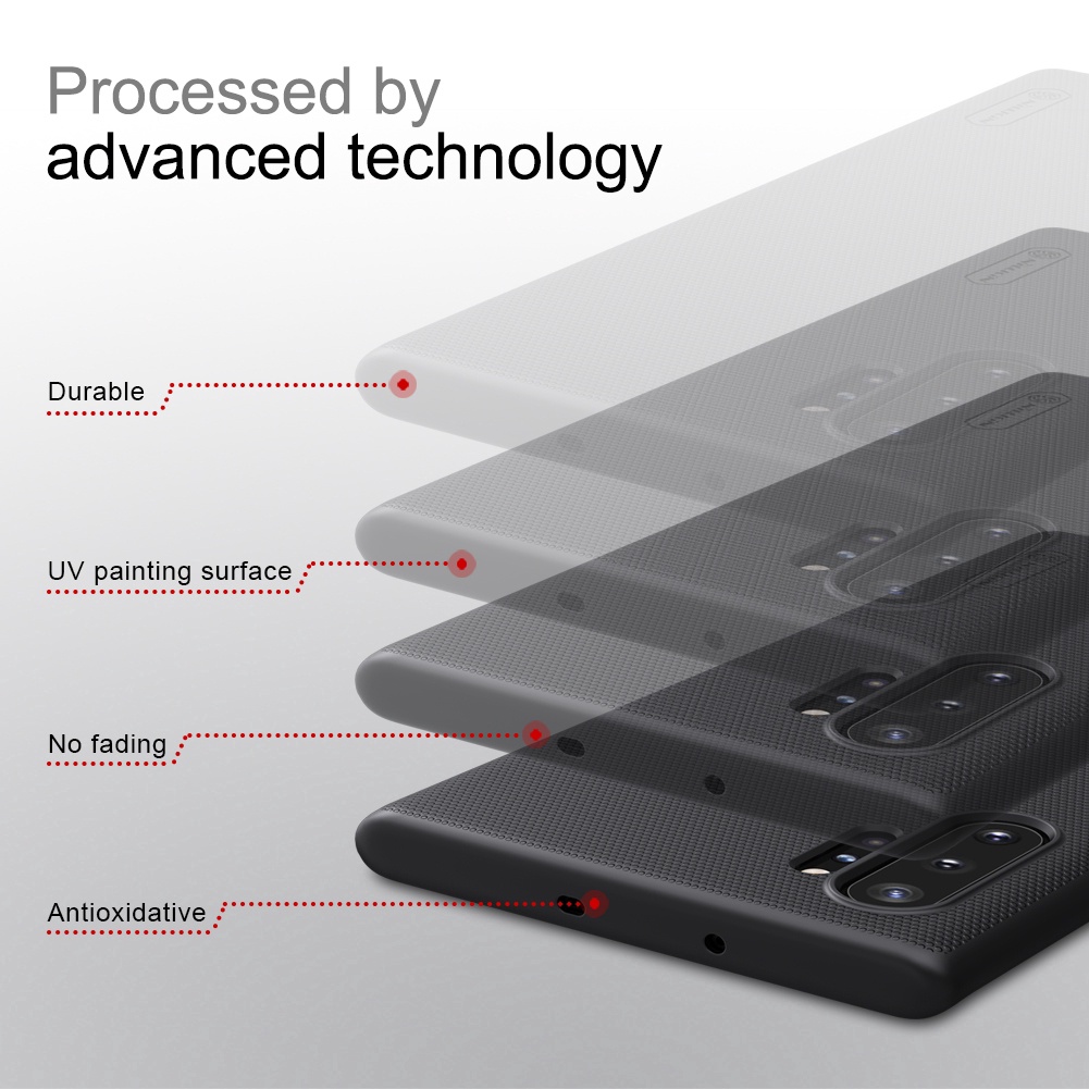 Ốp điện thoại NILLKIN Super Frosted Shield sử dụng vật liệu PC chống bám vân tay cho Samsung Galaxy Note 10/Note Plus