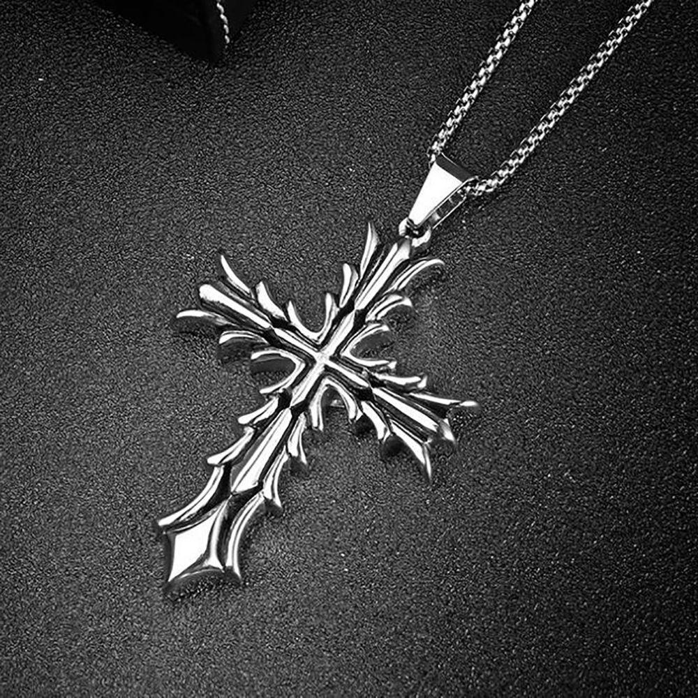 ANEMONE Vòng cổ Thép Không Gỉ Mặt Thánh Giá Thời Trang Dành Cho Nữ
