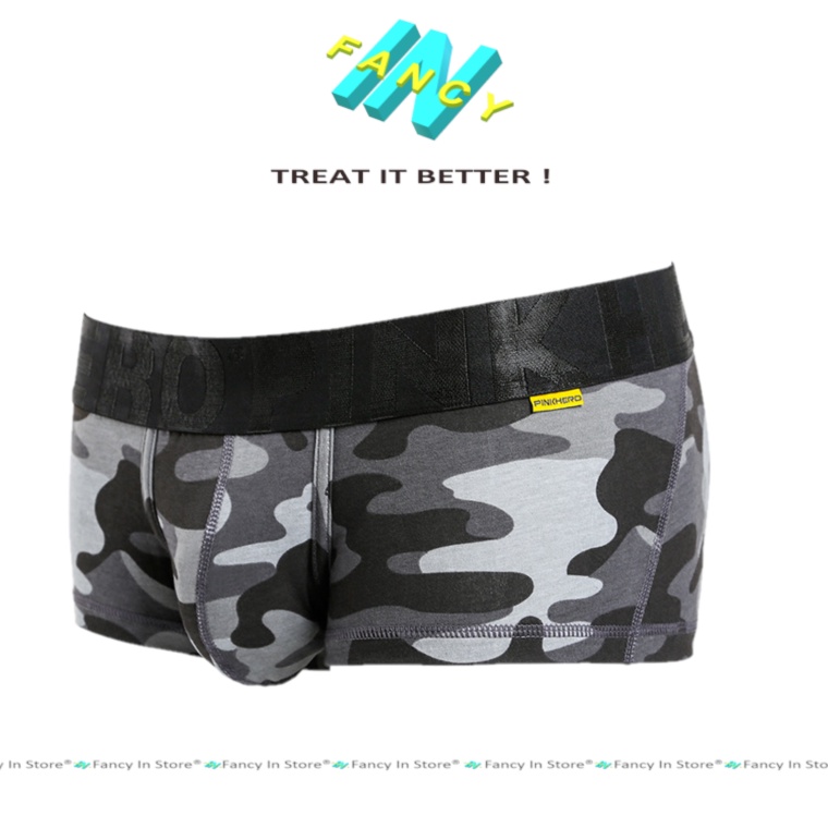 Quần Sịp Nam Cotton Boxer PINK HERO Cotton Mềm Mịn, Co Dãn Siêu Thấm Hút Mồ Hôi, Fancy In - bx010