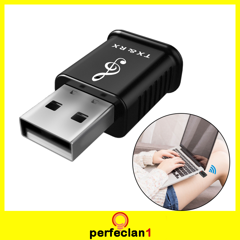 [PERFECLAN1]USB Bluetooth 5.0 Audio Adapter Transmitter Receiver for TV/PC AUX Speaker