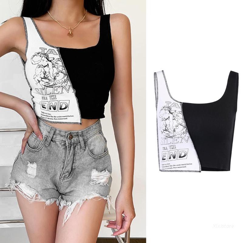 Áo Tank Top Hoạ Tiết Chữ In Màu Sắc Nổi Bật