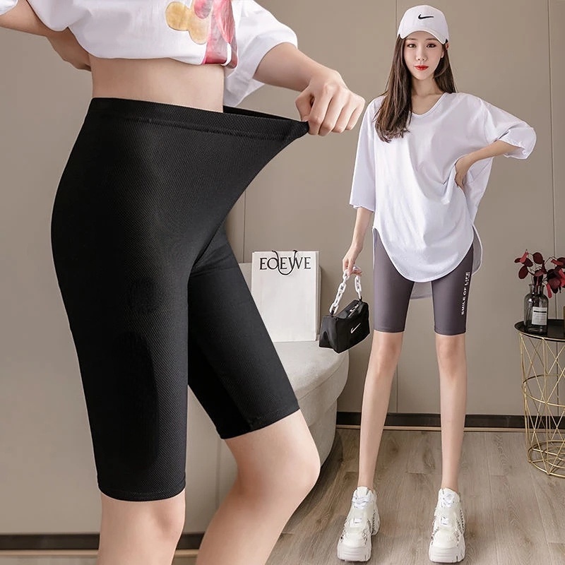 Quần chạy bộ Lưng Cao Không Đường May Chất Liệu Lụa Mát Co Giãn Thời Trang Cho Nữ