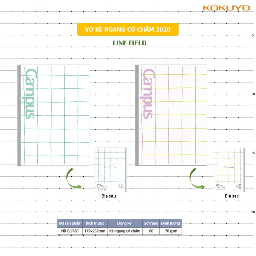 Tập Vở Kẻ Ngang Campus 80 Trang, LINE FIELD , Có Chấm – Định Lượng 70g/m2 - Loki Kids