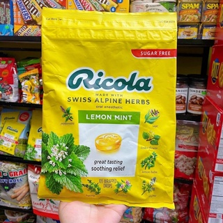 Kẹo thông cổ,mát họng Ricola Lemon Mint Sugar Free 105 viên