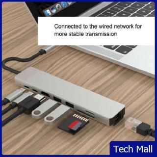 8-in-1 usb-c hub type-c multi-port card reader adapter aluminum alloy 4k hdmi for mac pro