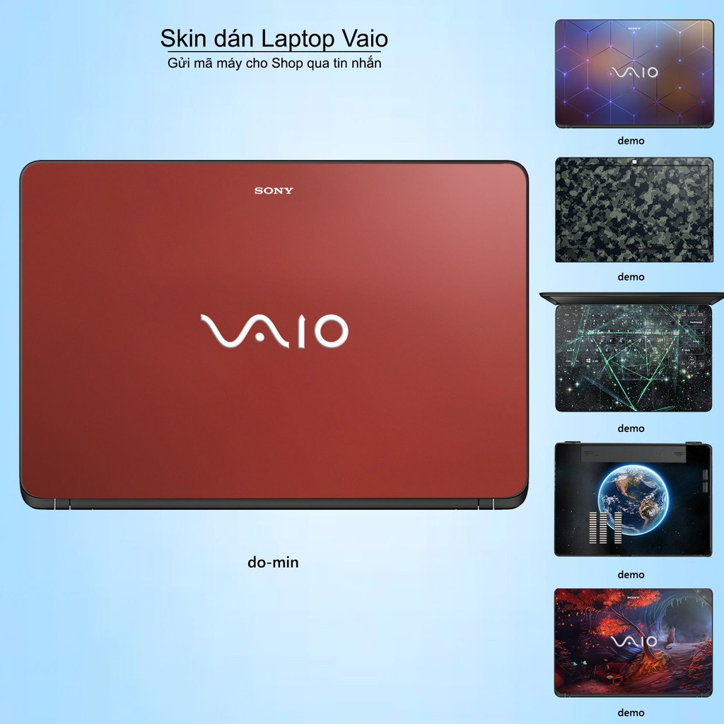 Skin dán Laptop Sony Vaio màu đỏ mịn (inbox mã máy cho Shop)