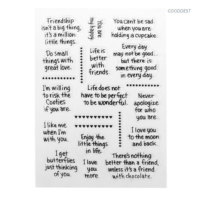 Con dấu silicon chữ cái trong suốt trang trí thiệp sổ lưu niệm