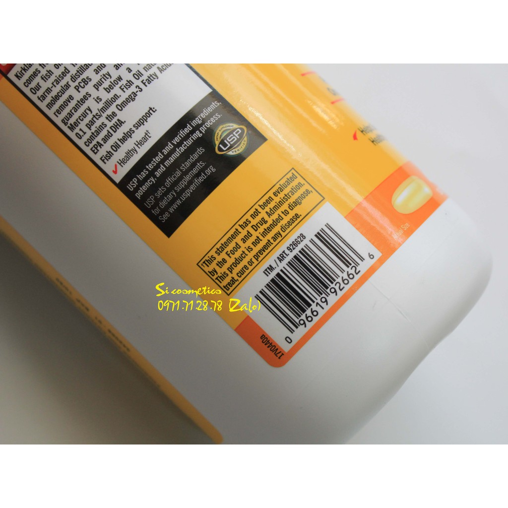 Viên uống Fish Oil Kirkland USA 1000 mg