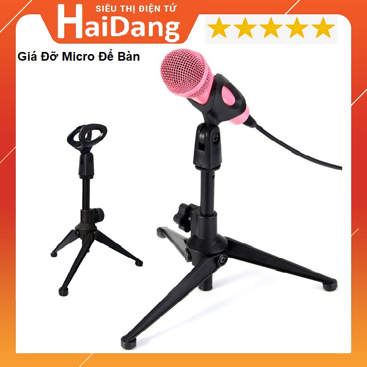 Giá Đỡ Micro Để Bàn - Gấp Gọn - Điều Chỉnh Chiều Cao Micro - Cổ Xoay 360 Độ Tiện Lợi