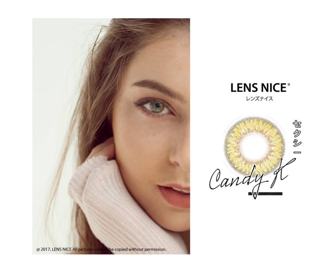 Kính tròng Candy K brown 0 độ- lens nice japan