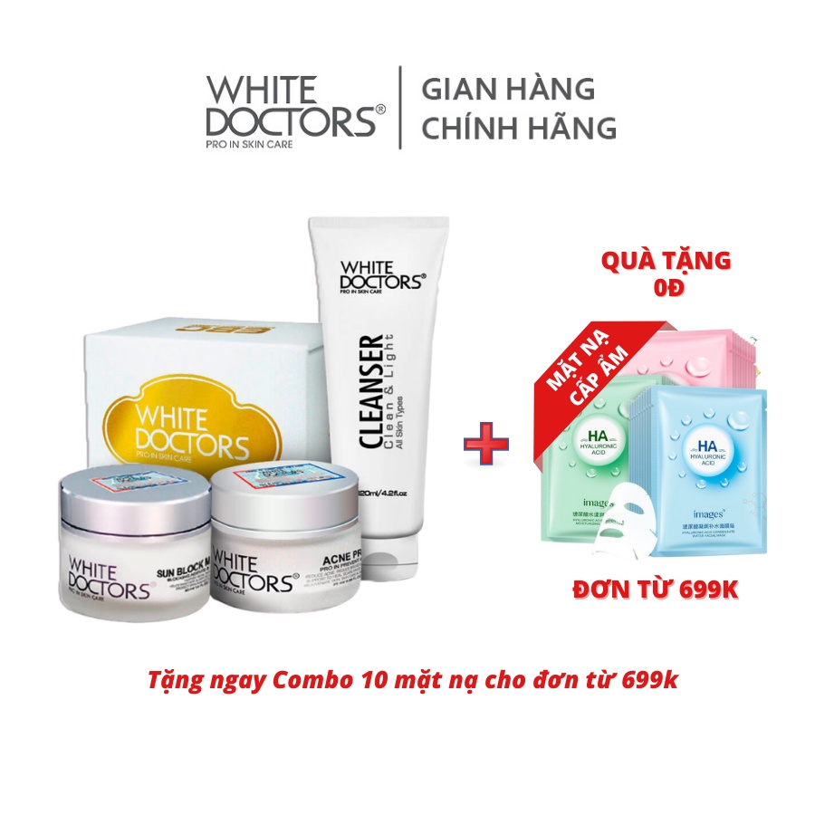 Bộ hỗ trợ giảm mụn chuyên sâu White Doctors