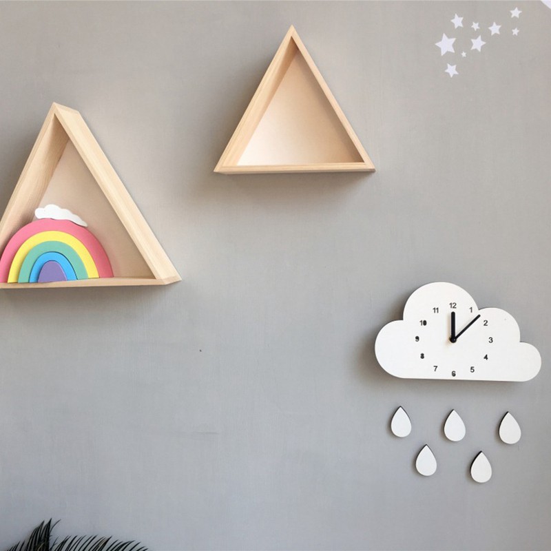 Đồng hồ treo tường họa tiết đám mây phong cách Bắc Âu
