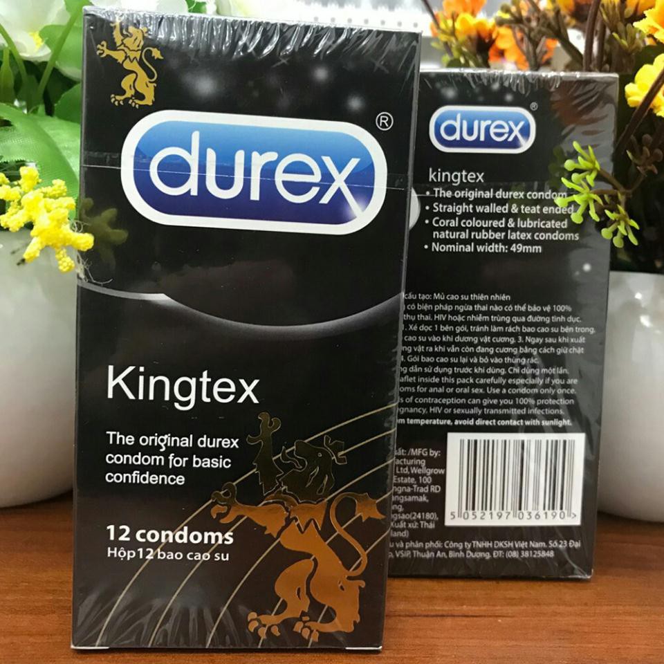 [TĂNG GEL KY] Bộ 2 hộp bao cao su Durex Kingtex || Chống Suất Tinh Sớm, Ôm Sát, Siêu Mỏng