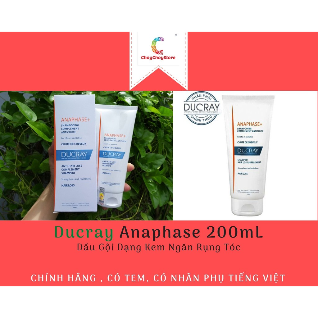 (CHÍNH HÃNG CÓ TEM) Ducray Anaphase 200ml - Dầu Gội Dạng Kem Ngăn Rụng Tóc