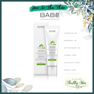 [Mã COSBAUH3 giảm 8% đơn 300K] DƯỠNG ẨM DA MỤN BABE STOP AKN MATTIFYING MOISTURISER 50ml