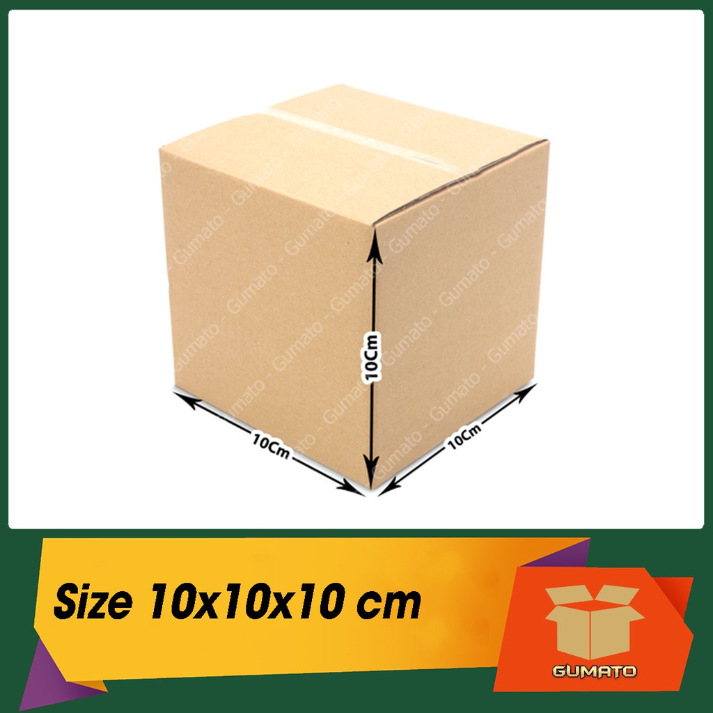 Size 10x10x10 cm, hộp giấy thùng carton gói hàng tại Gumato