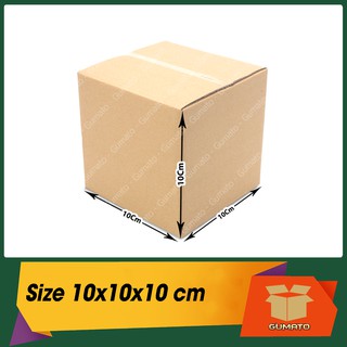 Size 10x10x10 cm, hộp giấy thùng carton gói hàng tại Gumato (Mã số P16)