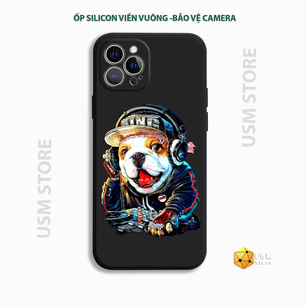 Ốp lưng iphone cạnh vuông, PULL DOG 6/7/8/7P/8P/X/Xmax/11/11Pro/11Promax/12/12Mini/12Pro/12Promax/13pro/13Promax/13mini
