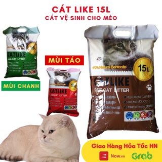 Cát vệ sinh cho mèo Catlike - túi 15L - vón cục nhanh, thấm hút cao, ít bụi đặc biệt ăn toàn cho mèo