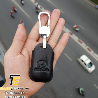 [Hàng mới về] Bao da 3D bảo vệ chìa khóa xe dành cho xe Honda Civic, City 2021 kèm móc đeo Inox