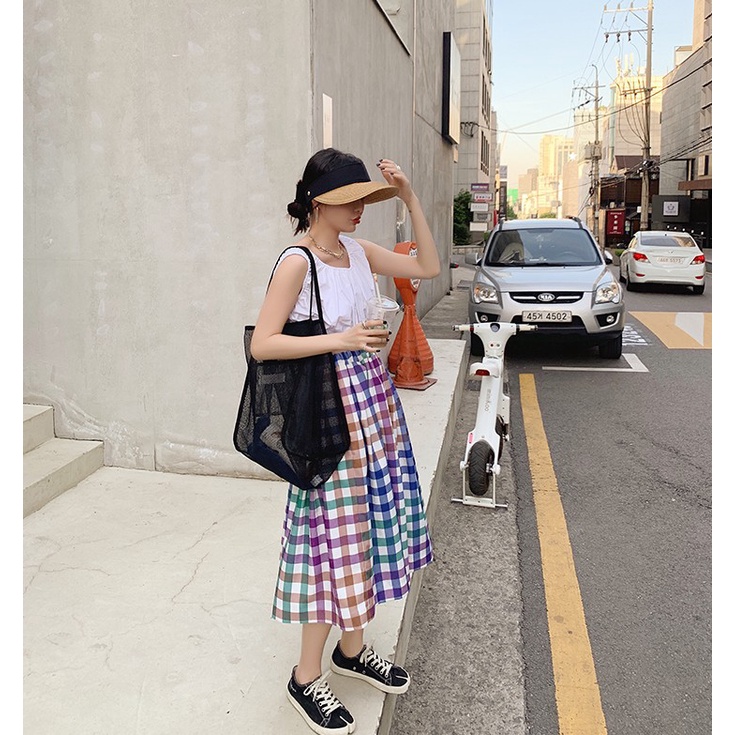 Fashion lightweight shopping bag transparent mesh one-shoulder satchel