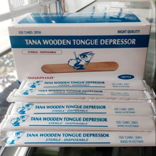 Hộp 100 Que đè lưỡi tiệt trùng Tanaphar