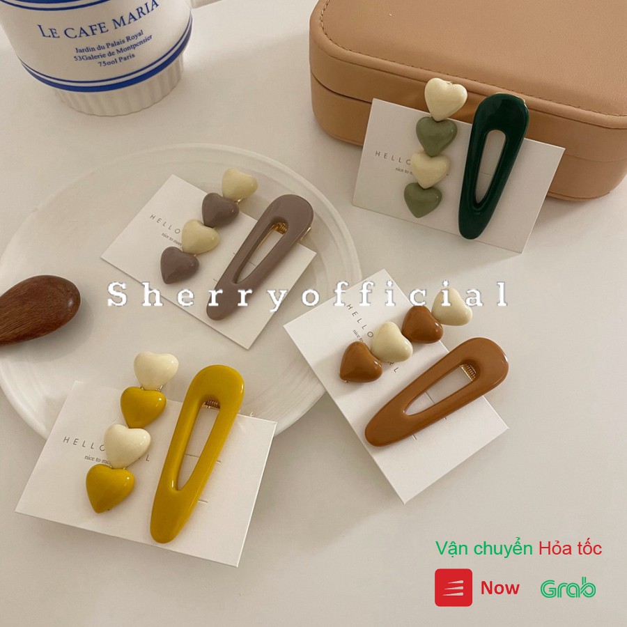 Set 2 kẹp tóc mái màu sắc đơn giản phong cách Hàn Quốc FB98 - Sherry Store