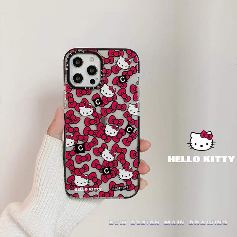Ốp điện thoại dẻo trong suốt in hình Hello Kitty thích hợp cho IPHONE 13 12 11 PRO MAX MINI XR X XS MAX 6 6S 7 8 PLUS