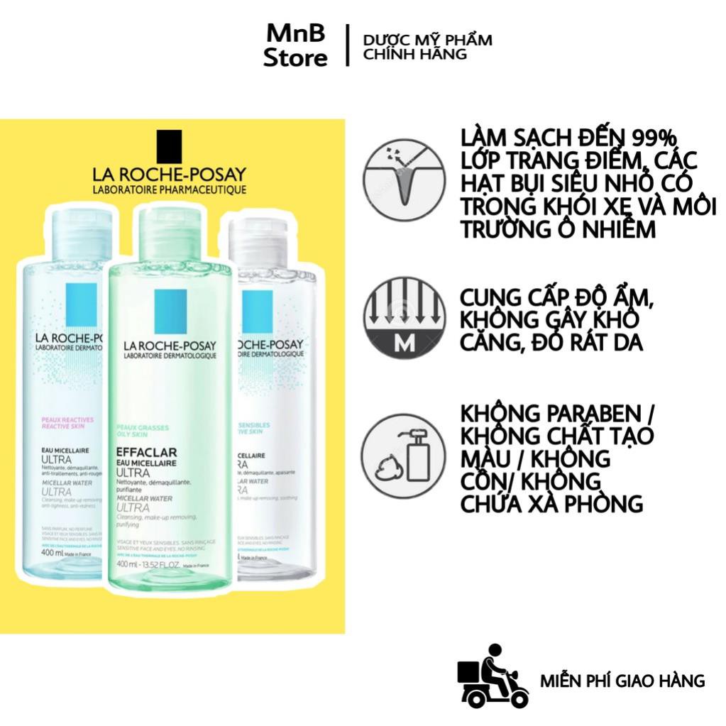 Nước tẩy trang La Roche Posay ❤Cam kết 100% chính hãng ❤ dành cho da dầu, nhay cảm, da khô dung tích 400ml