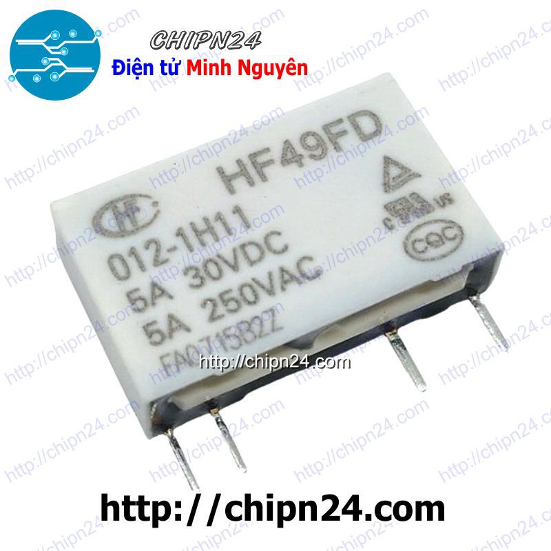 [1 CON] Relay HF49FD 012-1H11 (Relay 12V 4 chân 5A 30VDC 250VAC)