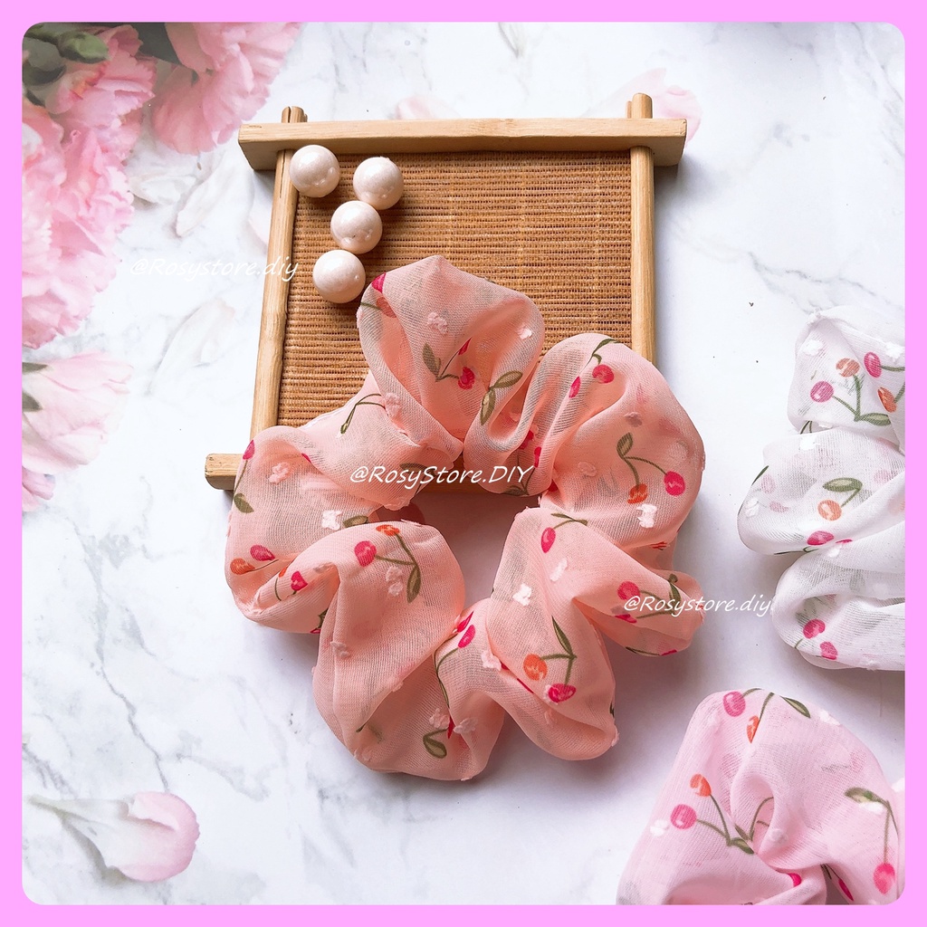 [Ảnh thật]CỘT TÓC VẢI SCRUNCHIES VOAN LỤA QUẢ CHERRY BI TIỂU THƯ - PHONG CÁCH ULZZANG PHỤ KIỆN THỜI TRANG NỮ GIÁ RẺ ĐẸP