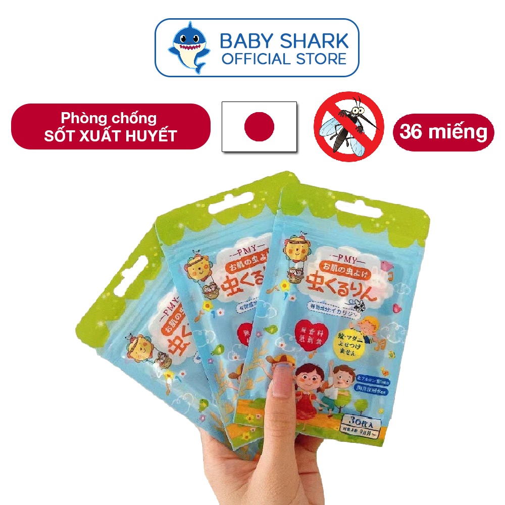 (NỘI ĐỊA NHẬT) Miếng dán chống muỗi cho bé PMY Nội Địa Nhật chống muỗi, đuổi muỗi và côn trùng 36 miếng/gói