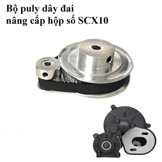 Bộ puly dây đai nâng cấp hộp số SCX10 xe điều khiển từ xa 1:10 [Tặng thêm dây đai]