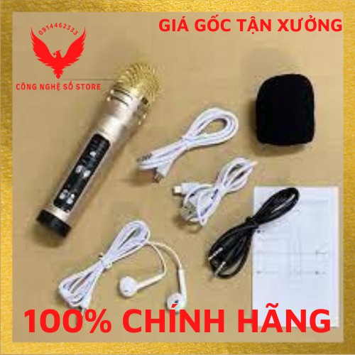 Micro livestream thu âm C11, hát karaoke, kết nối 2 điện thoại cùng lúc, tặng tai nghe thông minh cao cấp.