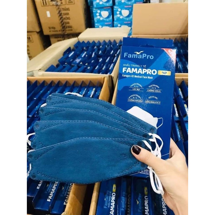 ((Đủ màu))-COMBO 4 hộp khẩu trang Kf94 4D famapro Nam Anh(Hộp 10 cái)
