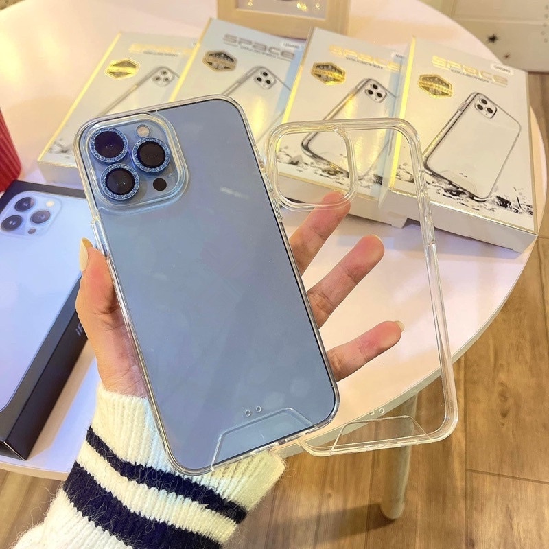 Ốp Lưng Iphone trong suốt Chống Ố Vàng SPACE Collection bảo vệ Camera dày 2.2mm cho IP 14 Pro Max X XS XS Max 11 12 13 Pro Max