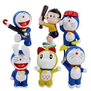 Bô 06 Mô Hình Nhân Vật Trong Phim Chú Mèo Máy Thông MInh Doraemon,Nobita,Doraemi