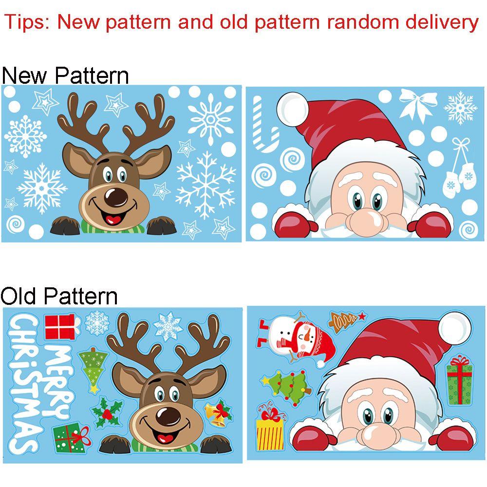 Miếng Dán Cửa Sổ Tĩnh Điện Họa Tiết Ông Già Noel Tuần Lộc Trang Trí Giáng Sinh