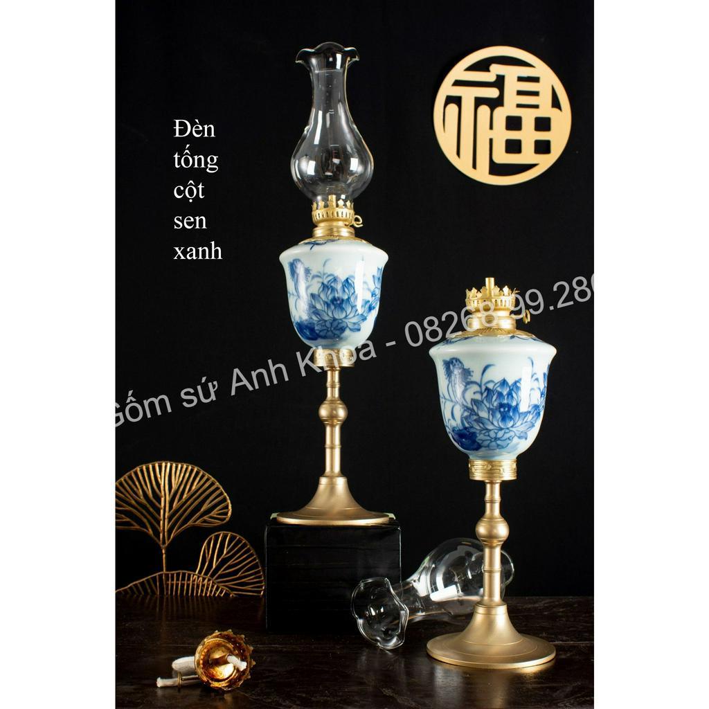 Đèn thờ, Đèn dầu men rạn cổ  Bát Tràng Cao Cấp Sang Gomsudecor21