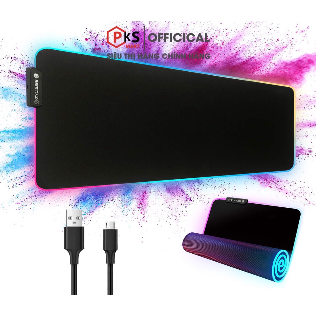 Miếng Lót Chuột LED RGB Và Không LED - Mousepad full Đen size 80x30x0,4cm - 80x30x0,2cm PKSMART