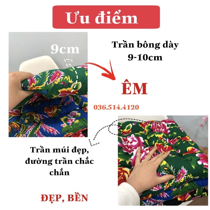 Đệm ngồi - Gối tựa công phượng trần bông