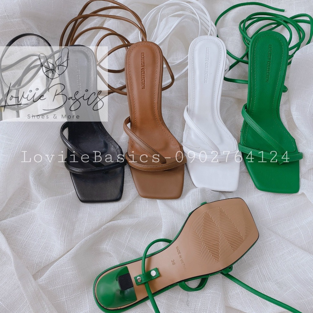 SANDAL NỮ LOVIIE BASICS - GIÀY THỜI TRANG XỎ NGÓN DÂY MẢNH GÓT VUÔNG 3 PHÂN PHONG CÁCH S220206 G220307