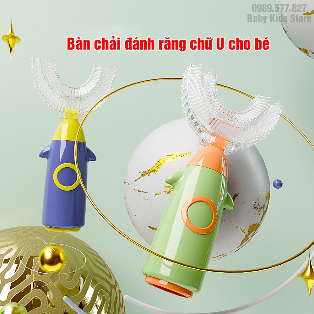 Bàn chải đánh răng cho bé chữ U chất Silicon siêu mềm cho bé từ 1 tuổi trở lên